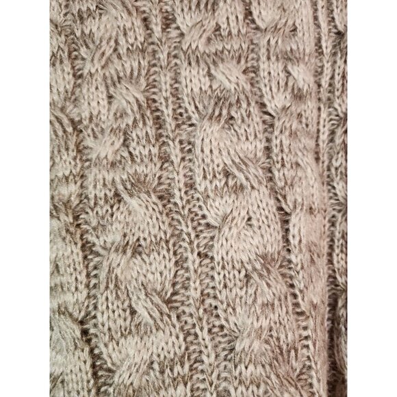 Cato Sweater Women's Size 18/20W Brown Cowl Fringe Neck Long Sleeve Sweater - Picture 7 of 9